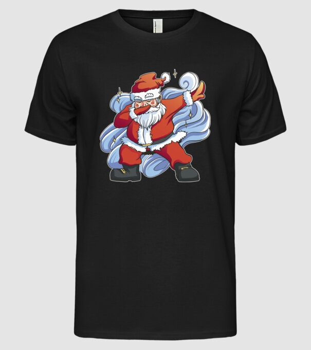 Moș Crăciun DAB pentru Crăciun model negru pe tricou