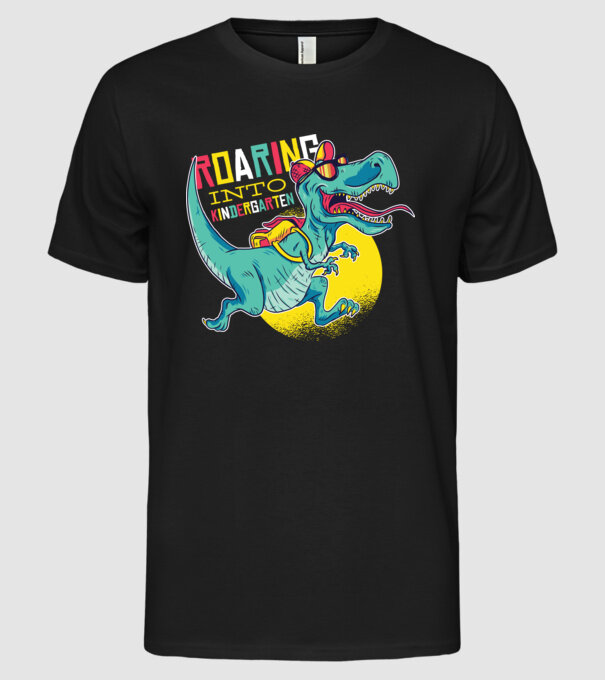 De acum încolo, voi urla în grădiniță cu Dinozaur model negru pe tricou