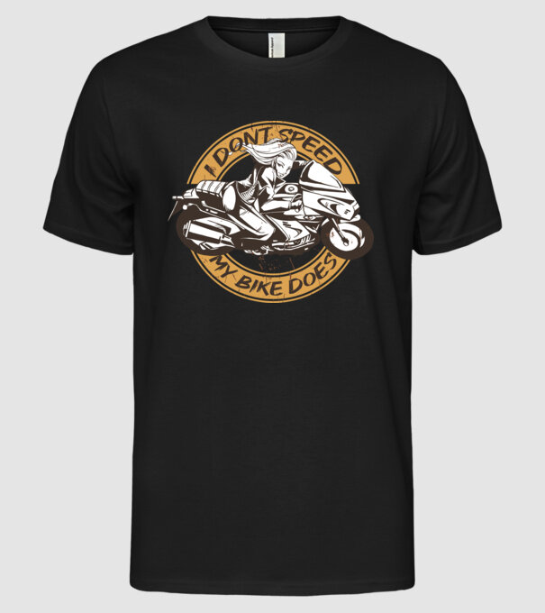 Fată Motociclist model negru pe tricou