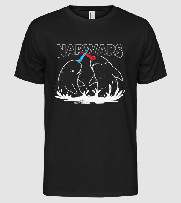 Narwars model negru pe tricou
