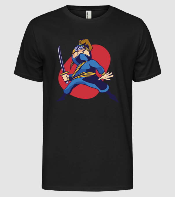 Copil Ninja model negru pe tricou