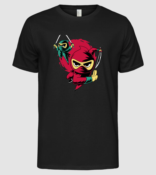 Tricou Ninja model negru pe tricou