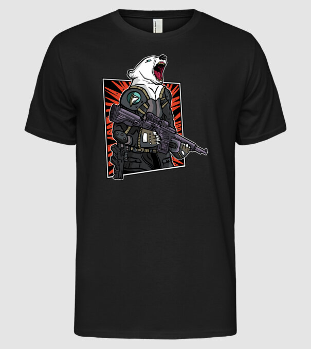 Ursul rusesc înarmat model negru pe tricou