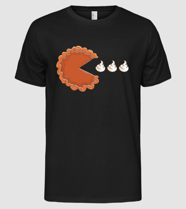 Pacman Cookie model negru pe tricou