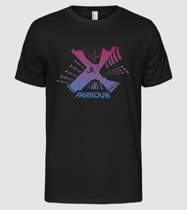 Parkour model negru pe tricou