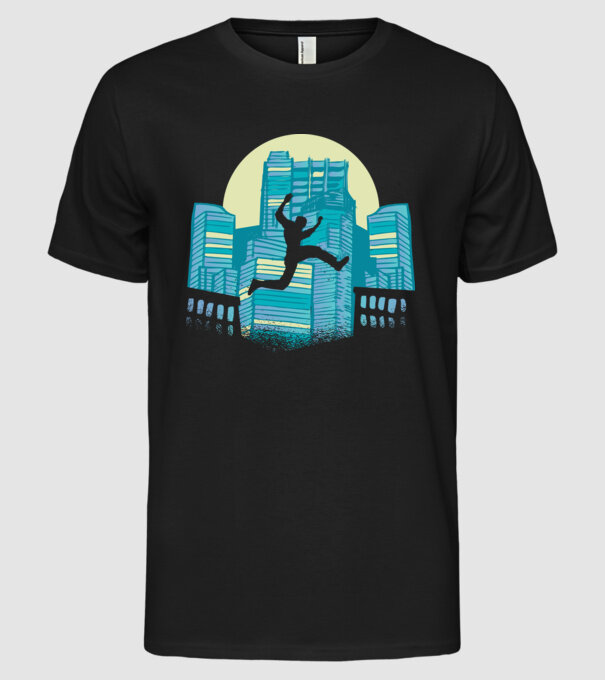 Parkour model negru pe tricou