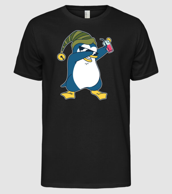 Pinguin DAB model negru pe tricou