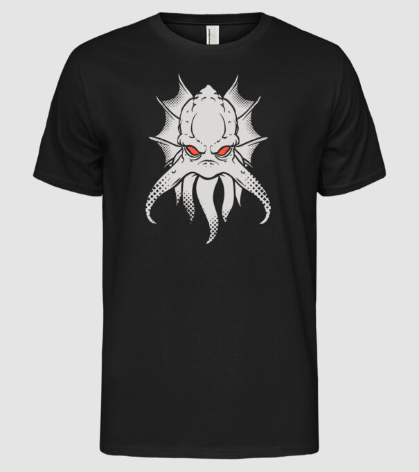 Cap de caracatiță model negru pe tricou