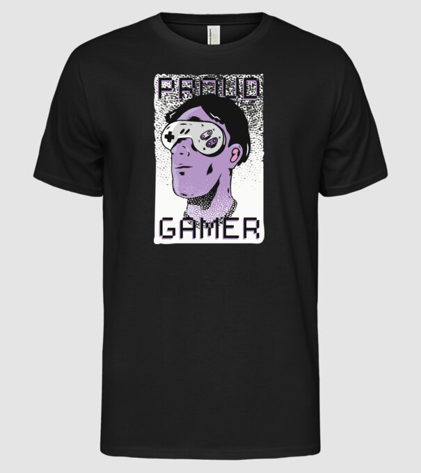 Ochelarii VR Proud Gamer model negru pe tricou