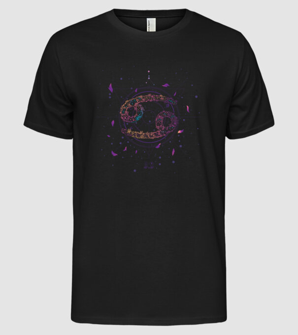 Cancer Zodiac model negru pe tricou
