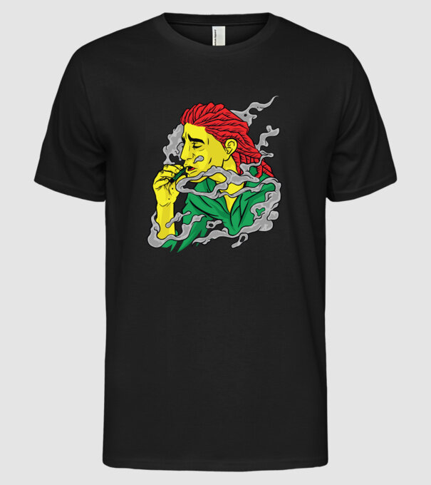 Dreadlock model negru pe tricou