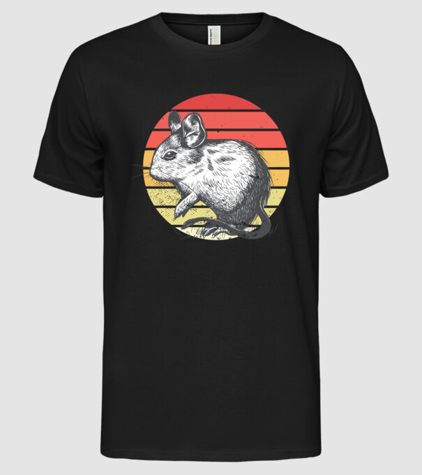 Retro Degu model negru pe tricou