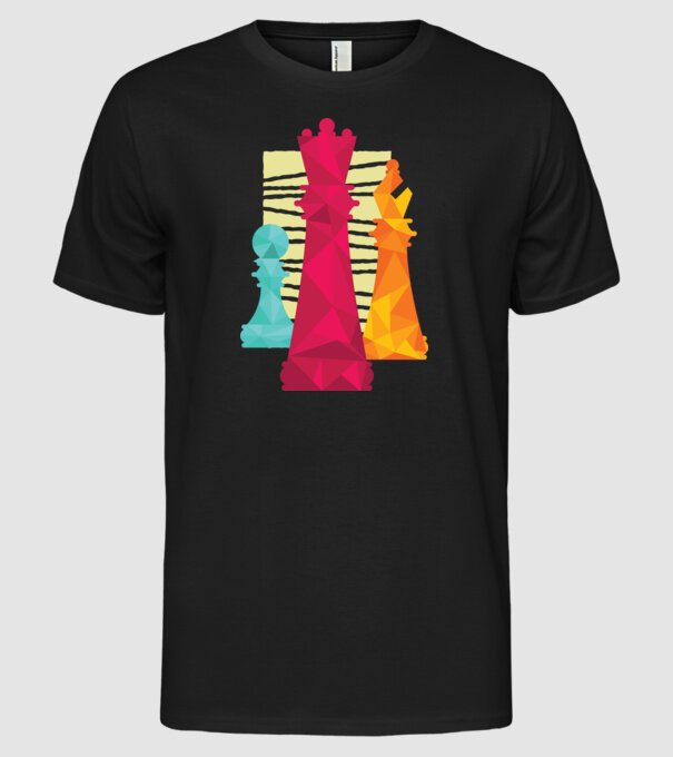 Piese Șah model negru pe tricou