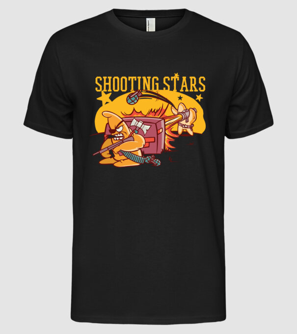 Shooting Stars model negru pe tricou
