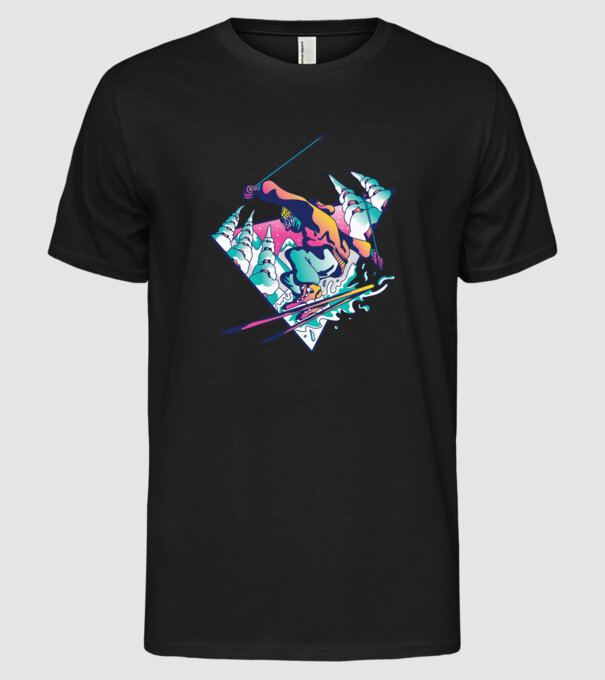 Broască țestoasă model negru pe tricou