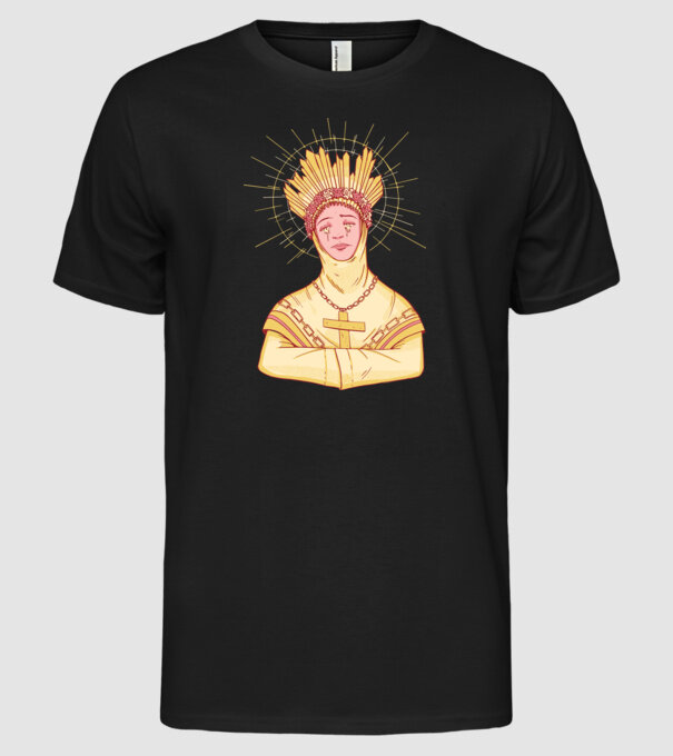 Sfânt lăcrimând model negru pe tricou