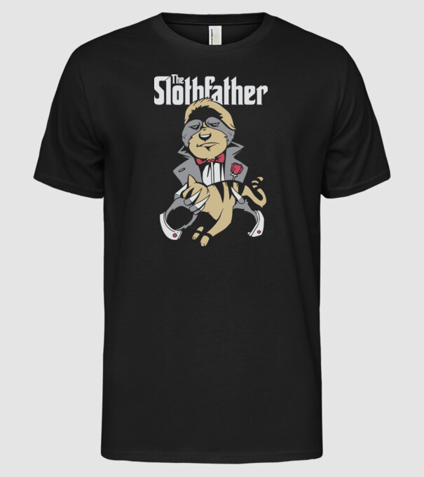 Slothfather - Naș Leneș model negru pe tricou