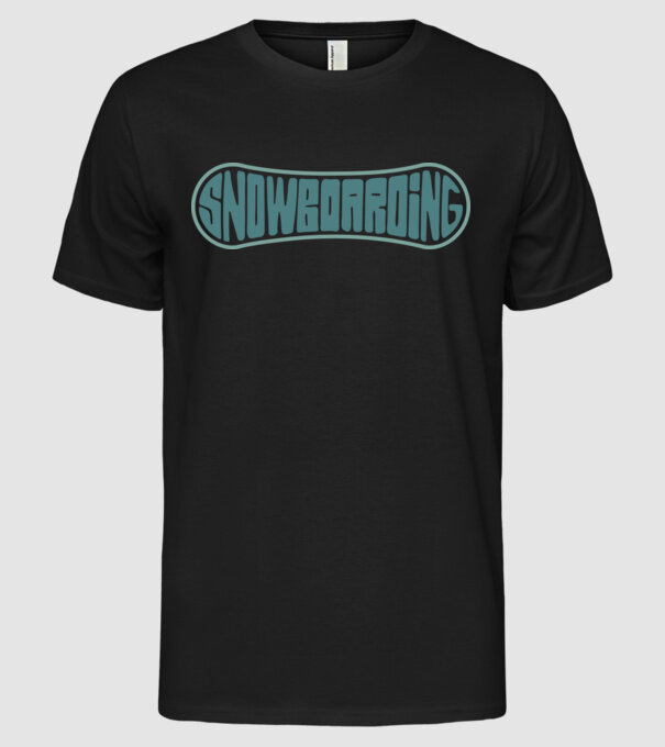 Snowboarding model negru pe tricou