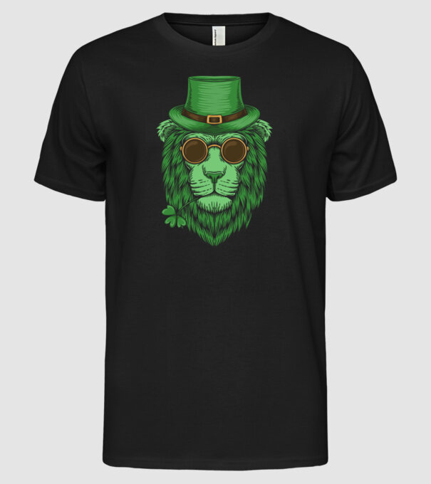 Sfântul Patrick Leu model negru pe tricou