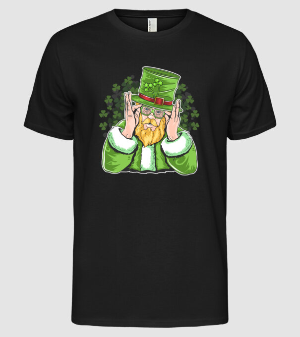 Sfântul Patrick Barbă irlandeză model negru pe tricou