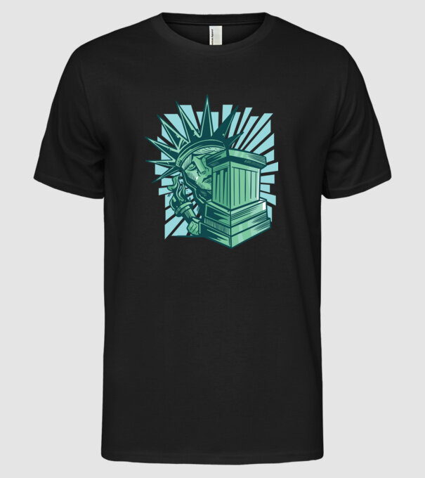 Statuia Libertății model negru pe tricou