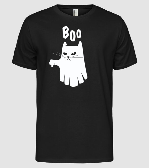 Pisică Fantomă model negru pe tricou