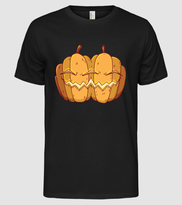 Dovleci siamezi de Halloween model negru pe tricou