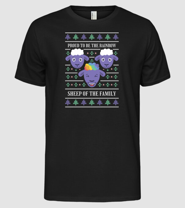 Miel cu curcubeu model negru pe tricou