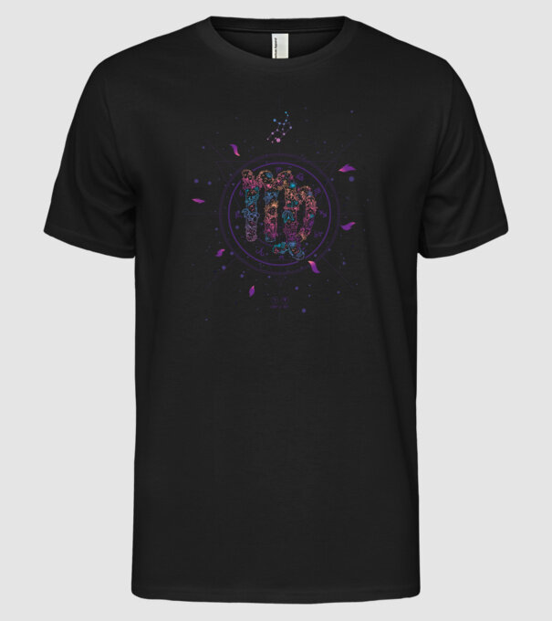 Virgo Zodiac model negru pe tricou
