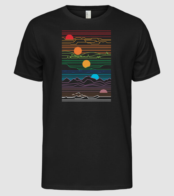 Linii Natură model negru pe tricou