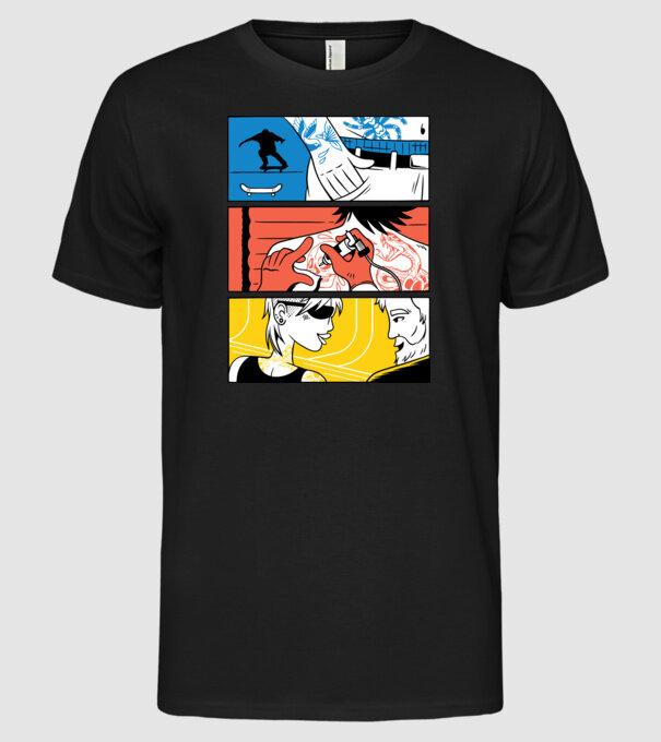 Tatuaj ilustrare model negru pe tricou