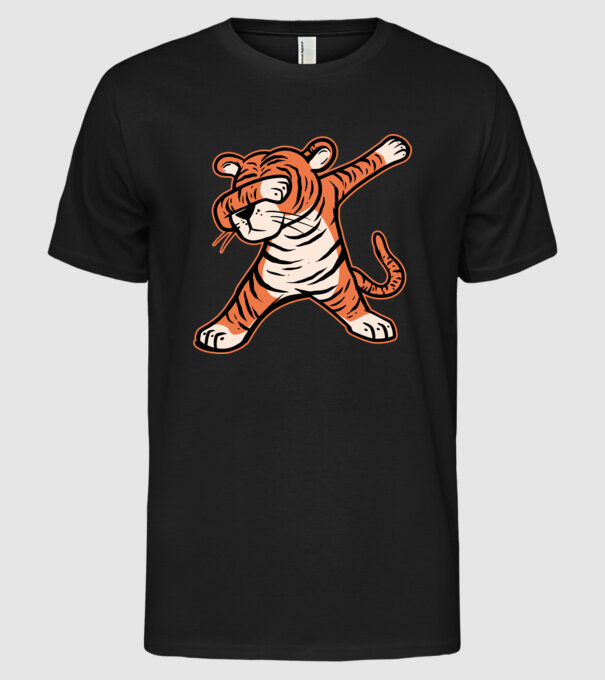 Tigru DAB model negru pe tricou