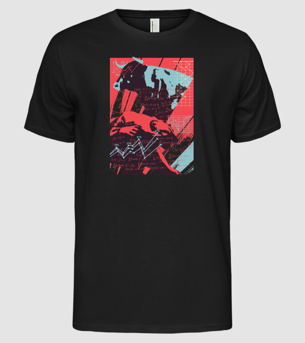 Bursa de Valori Taur vs Urs model negru pe tricou