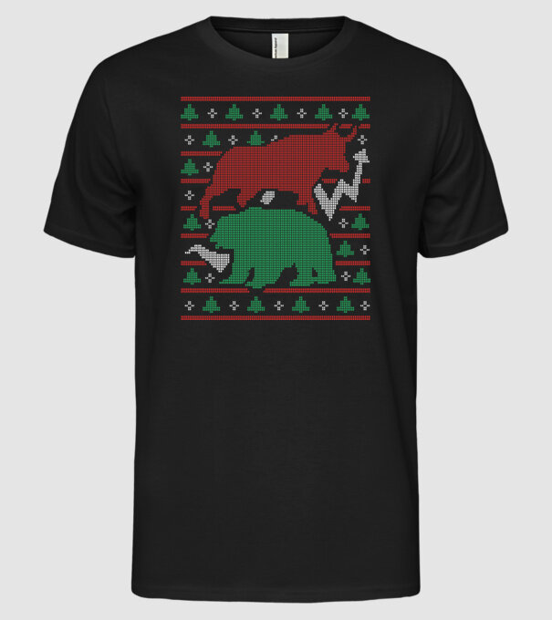 Pulover urât Bursa de valori model negru pe tricou