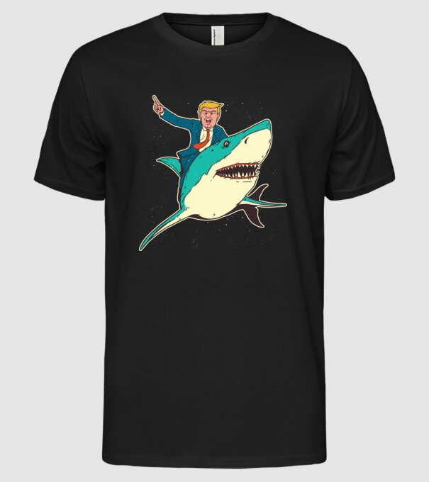 Trump Rechin model negru pe tricou