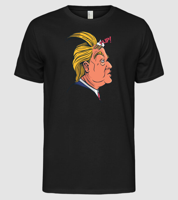 Trump Păr model negru pe tricou