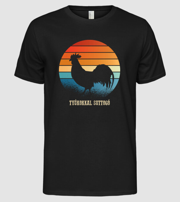 șoptind cu găinile model negru pe tricou