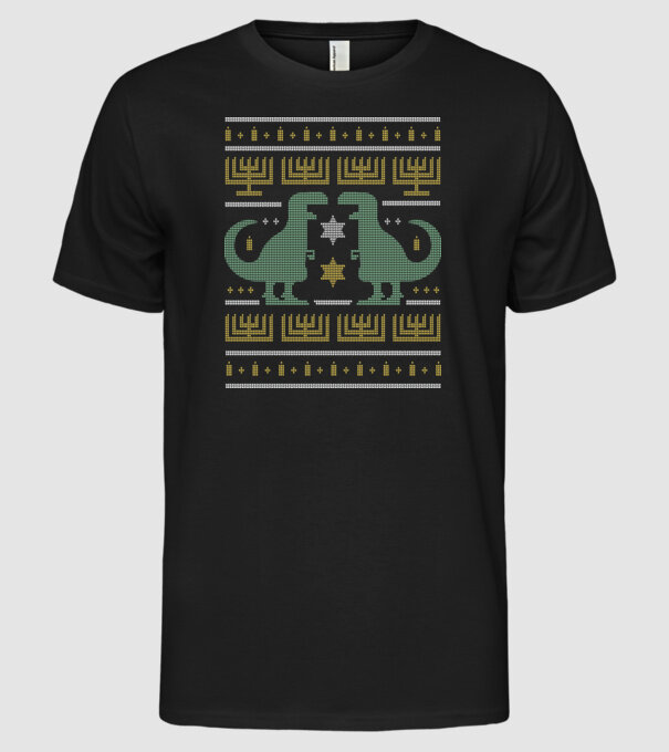 Dinozaur Pulover urât model negru pe tricou