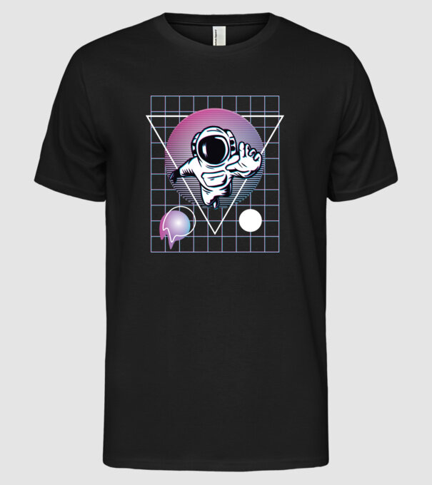 Astronaut Abstract model negru pe tricou