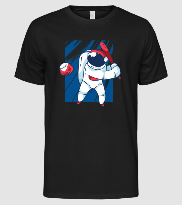 Baseball Astronaut model negru pe tricou
