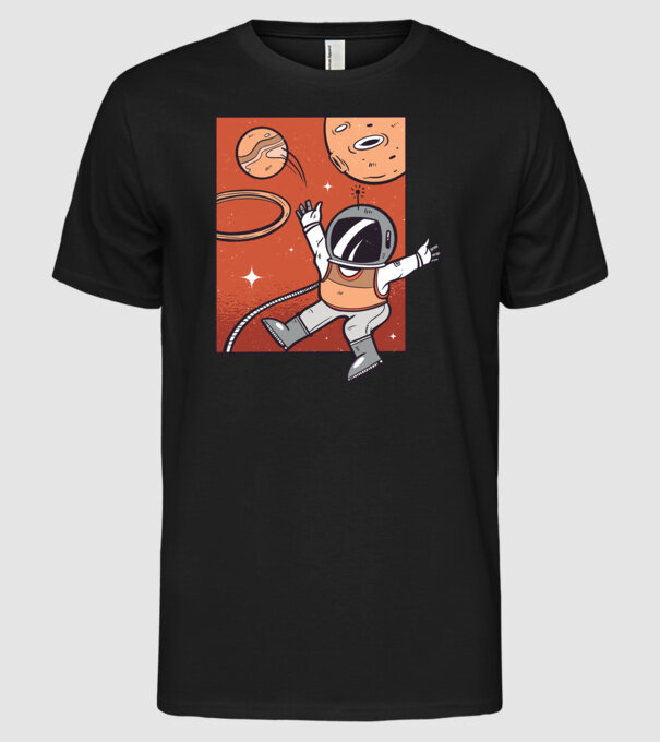 Astronaut Baschetbalist model negru pe tricou
