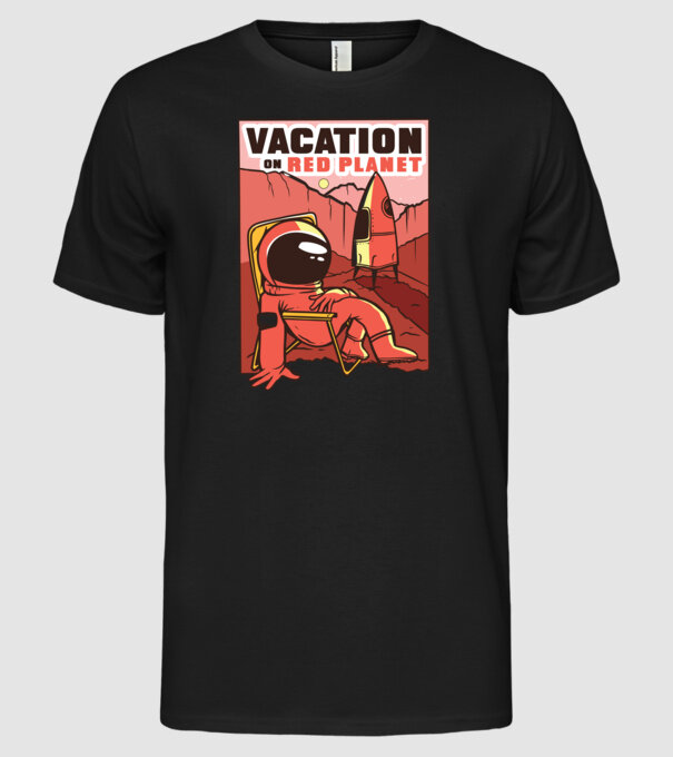 Vacanță pe Marte model negru pe tricou