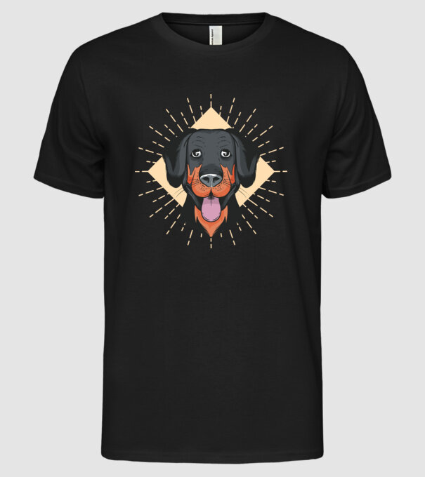 Cap Câine amuzant model negru pe tricou