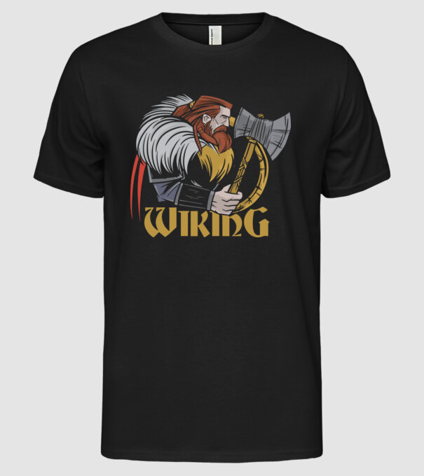 Viking model negru pe tricou