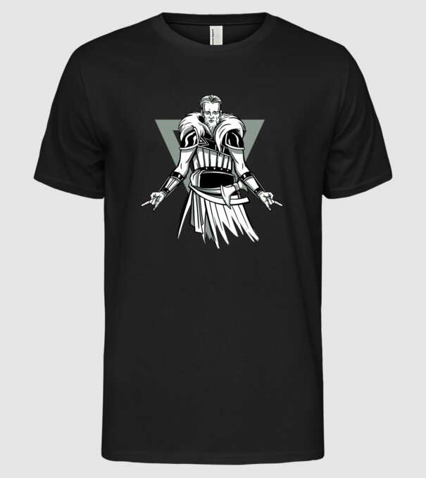 Războinic Viking model negru pe tricou