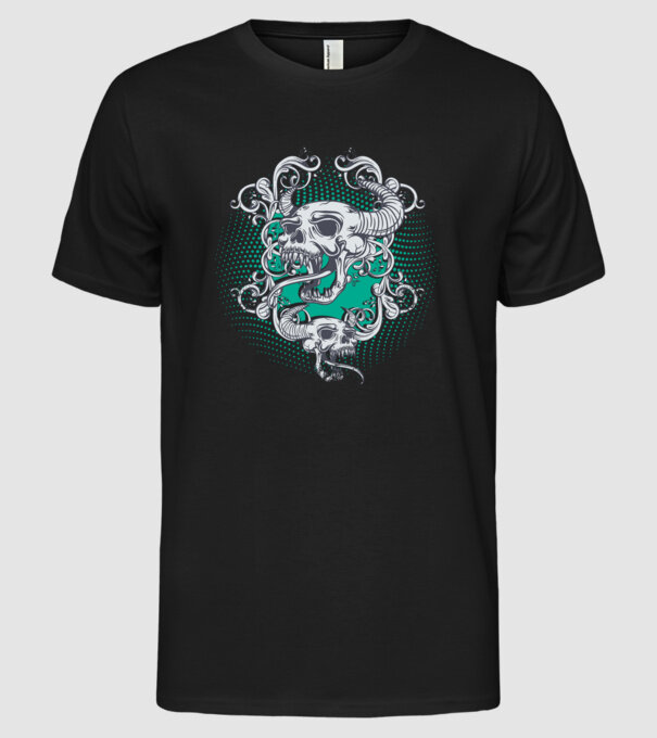 Vintage Craniu model negru pe tricou