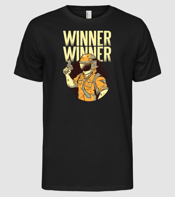 Winner Winner Chicken Dinner PUBG tricou model negru pe tricou