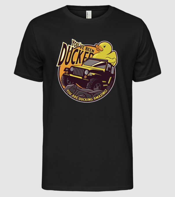 'You''ve been ducked - Off road SUV' model negru pe tricou