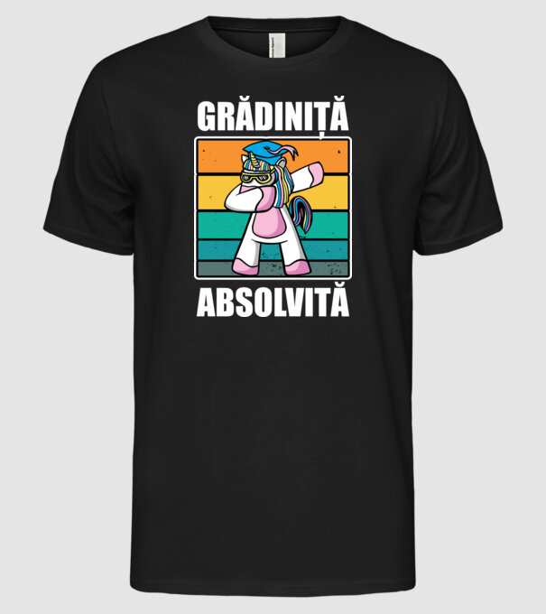 Absolvită grădiniță model negru pe tricou