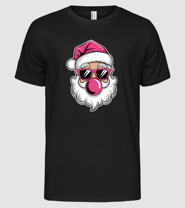 Bubble gum Santa 2 model negru pe tricou